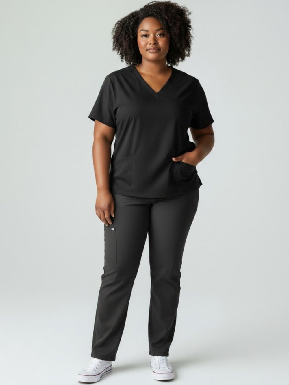 🩺 FIGS Technical Collection Scrub Top | Black | XXL